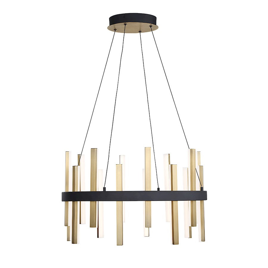 Modern Forms Harmonix 1Lt 24" Pendant/3000K, Black Brass - PD-87924-BK-AB