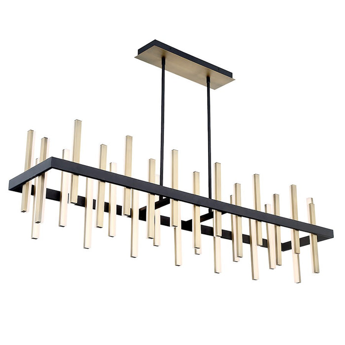 Modern Forms Harmonix 1Lt 56" Linear Pendant/3000K, Black Brass - PD-87956-BK-AB