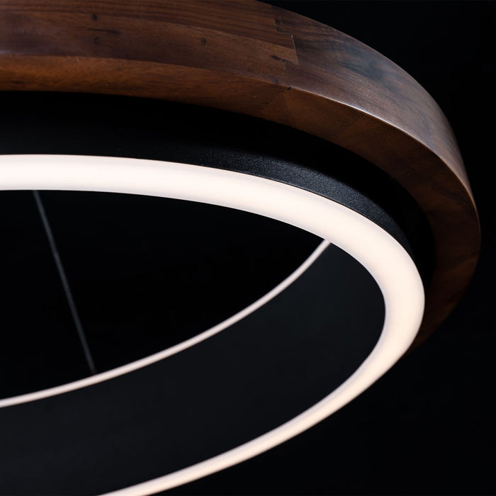 Modern Forms Delaney 29" LED Pendant, Black/Dark Walnut/Frosted