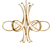 Modern Forms Fleur De Lis 6Lt 56" LED Pendant, Aged Brass/White - PD-90556-AB