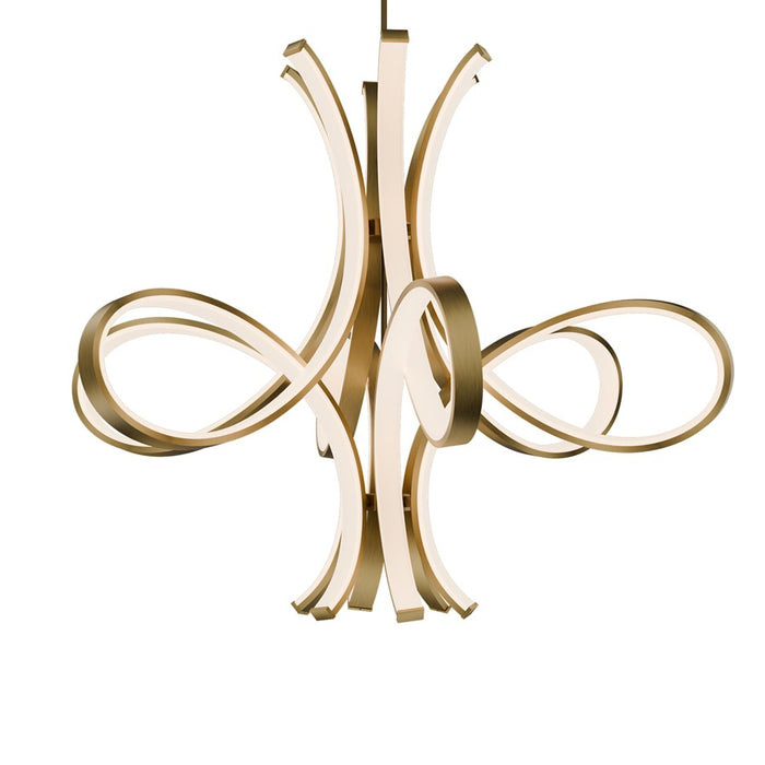 Modern Forms Fleur De Lis 6Lt 56" LED Pendant, Aged Brass/White