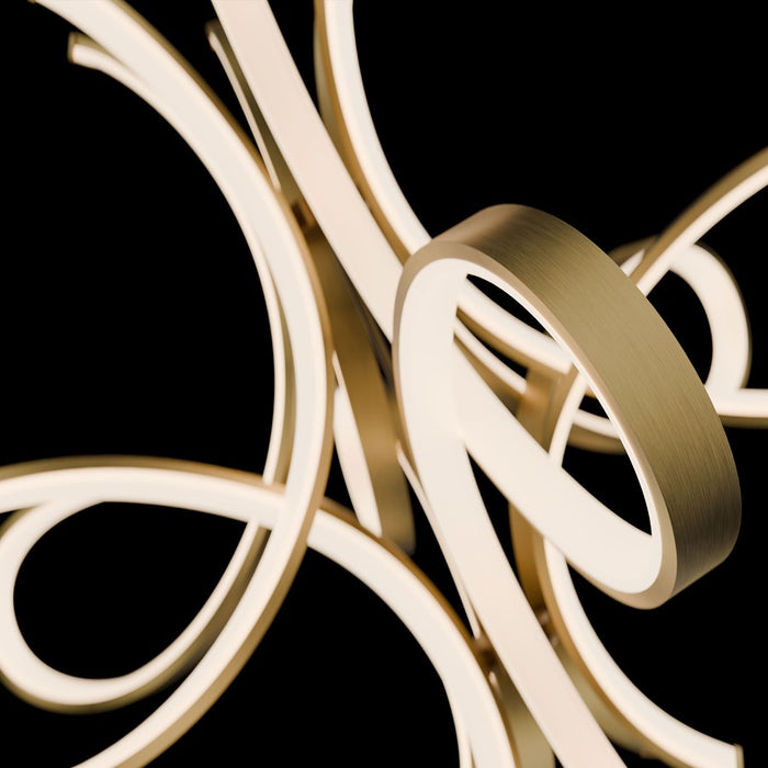 Modern Forms Fleur De Lis 6Lt 56" LED Pendant, Aged Brass/White
