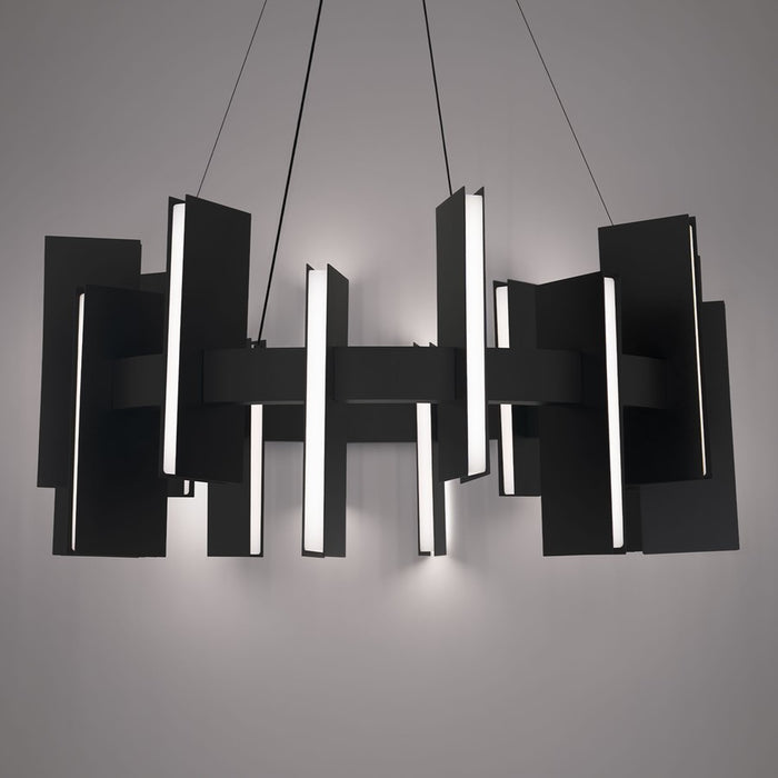 Modern Forms Ronan 16Lt 32" LED Pendant, Black/Frosted