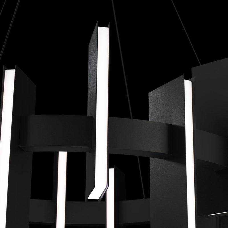 Modern Forms Ronan 16Lt 32" LED Pendant, Black/Frosted