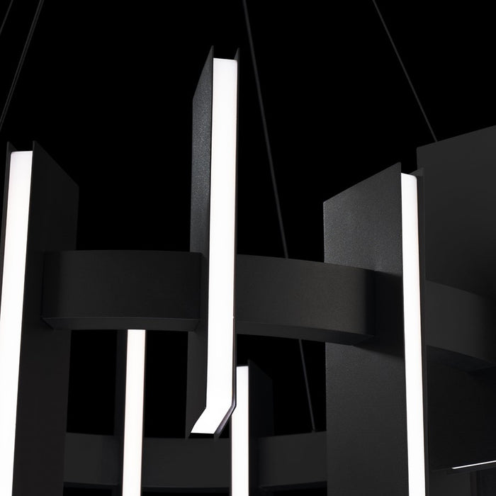 Modern Forms Ronan 16Lt 32" LED Pendant, Black/Frosted