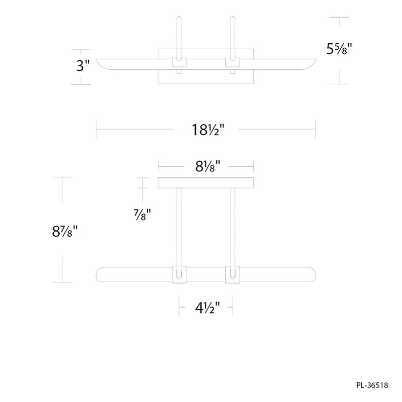 Modern Forms Ansel 1Lt 18" LED Picture Light, 4000K, Black
