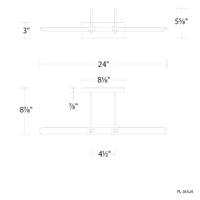 Modern Forms Ansel 1Lt 24" LED Picture Light, 3000K, Aged Brass