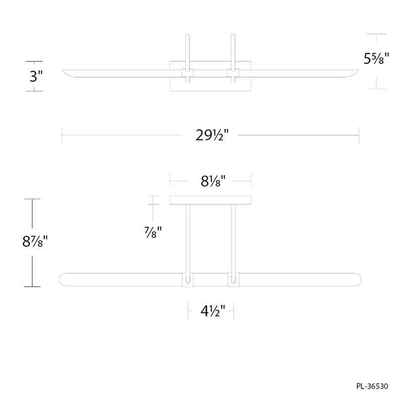 Modern Forms Ansel 1Lt 30" LED Picture Light, 3500K, Aged Brass