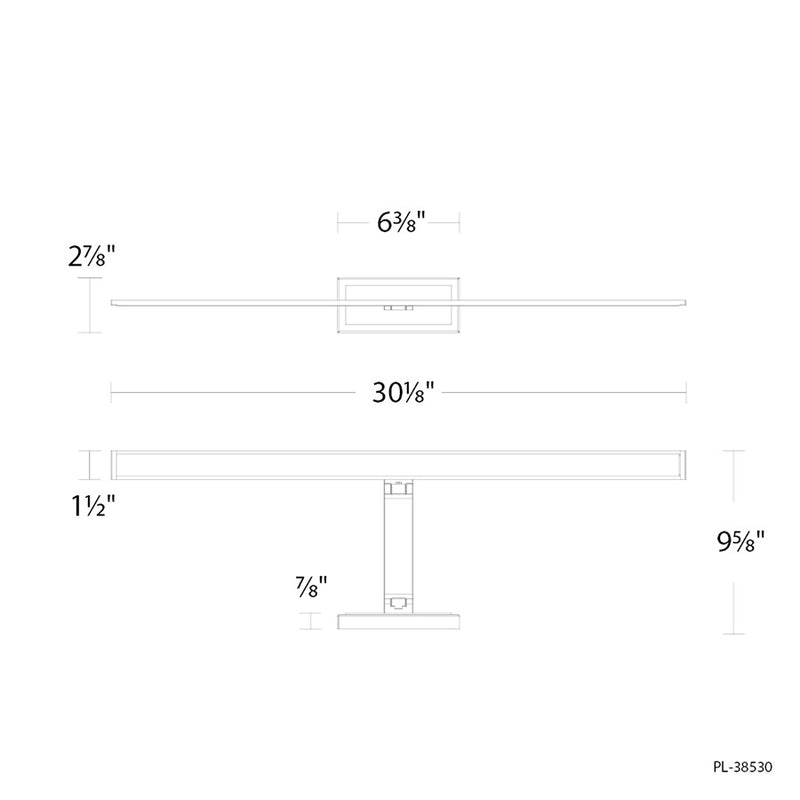 Modern Forms Diver 1Lt 30" LED Picture Light, 3000K, Black