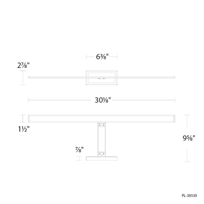 Modern Forms Diver 1Lt 30" LED Picture Light, 3500K, Aged Brass