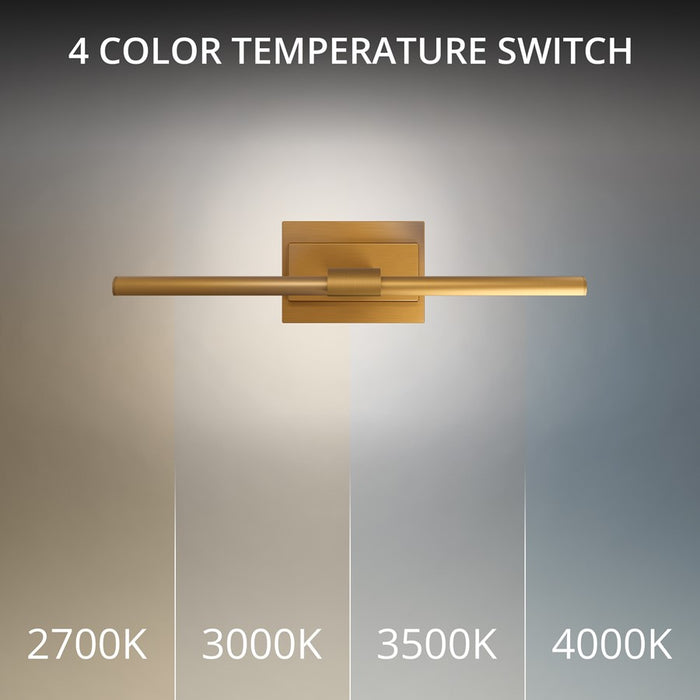 Modern Forms Inlet 1Lt 18" LED Picture Light, 3500K, Aged Brass