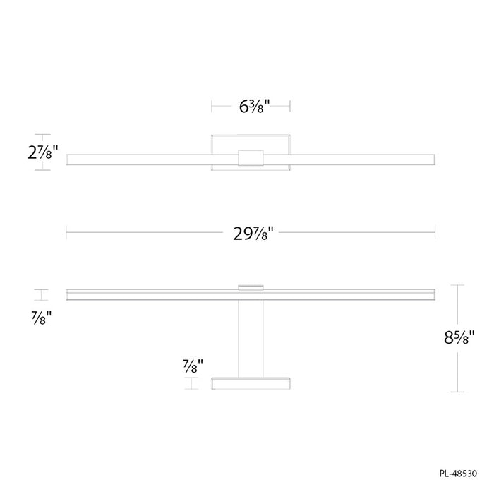 Modern Forms Inlet 1Lt 30" LED Picture Light, 3500K, Black