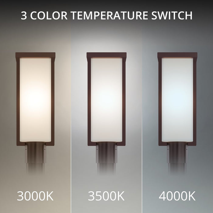 Modern Forms Ledge 16.8" LED Outdoor Post Light, 2700K, Bronze/White
