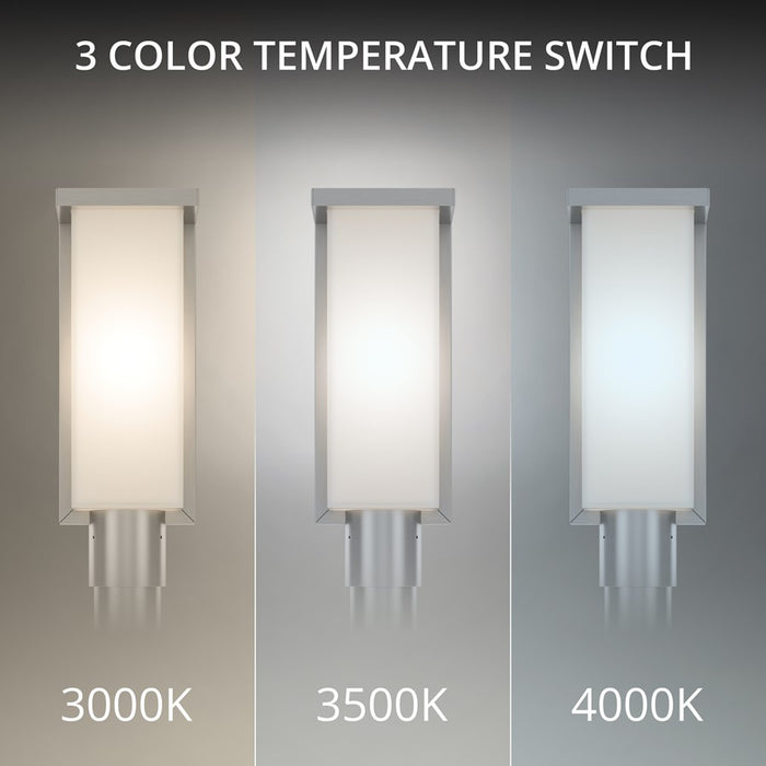 Modern Forms Ledge 16.8" LED Outdoor Post Light, 3000K, Aluminum/White
