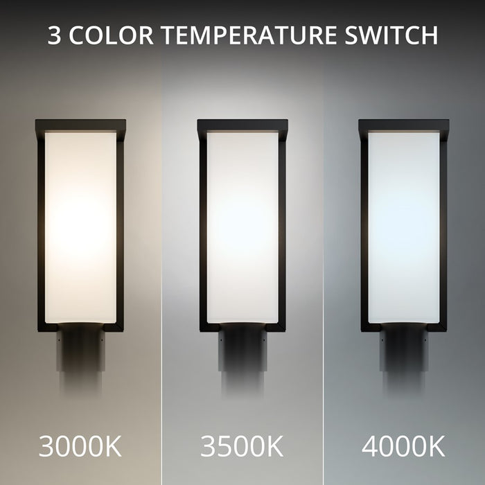 Modern Forms Ledge 16.8" LED Outdoor Post Light, 3000K, Black/White