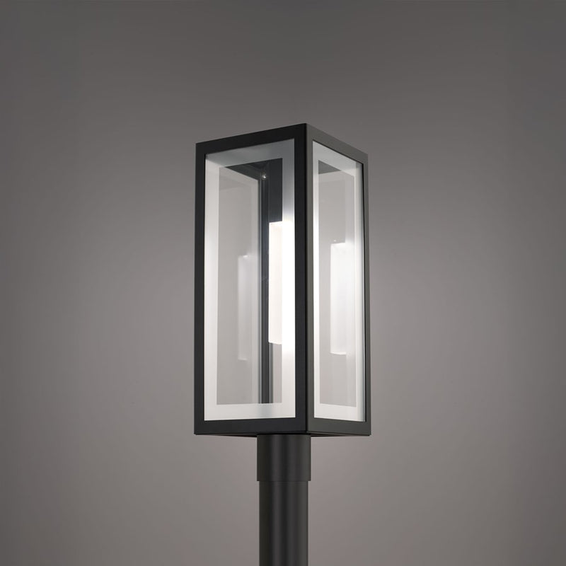 Modern Forms Cambridge 21" LED Outdoor Post Light, Black/Clear