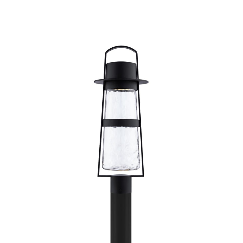 Modern Forms Balthus 23.4" LED Outdoor Post Light, Black/Clear