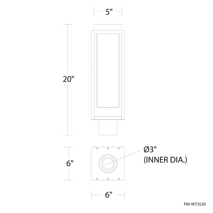 Modern Forms Framed 1Lt 20" LED Outdoor Post Light, Bronze/White
