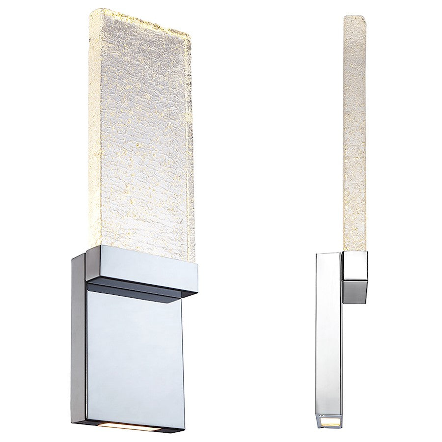 Modern Forms Glacier 1 Light 21" LED Wall Sconce/3000K, Chrome - WS-12721-CH