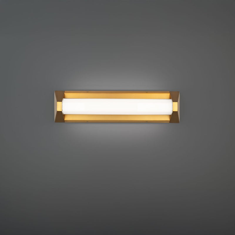 Modern Forms Swale 20" LED Bath/Wall Light, 3000K, Brass/White