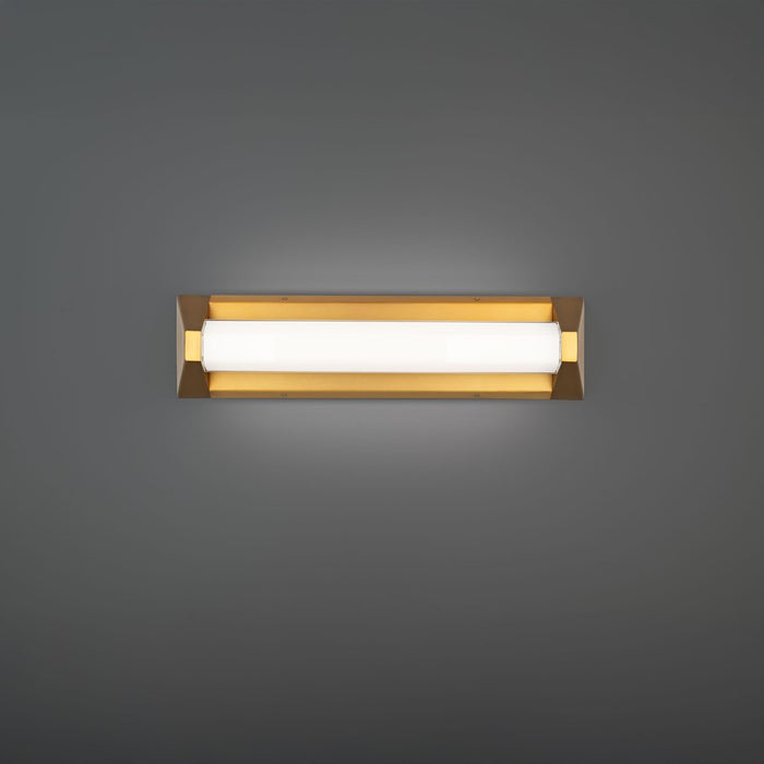 Modern Forms Swale 20" LED Bath/Wall Light, 3000K, Brass/White