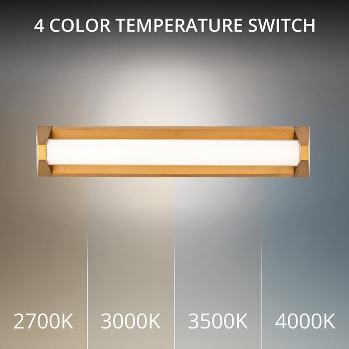 Modern Forms Swale 27" LED Bath/Wall Light, 2700K, Brass/White