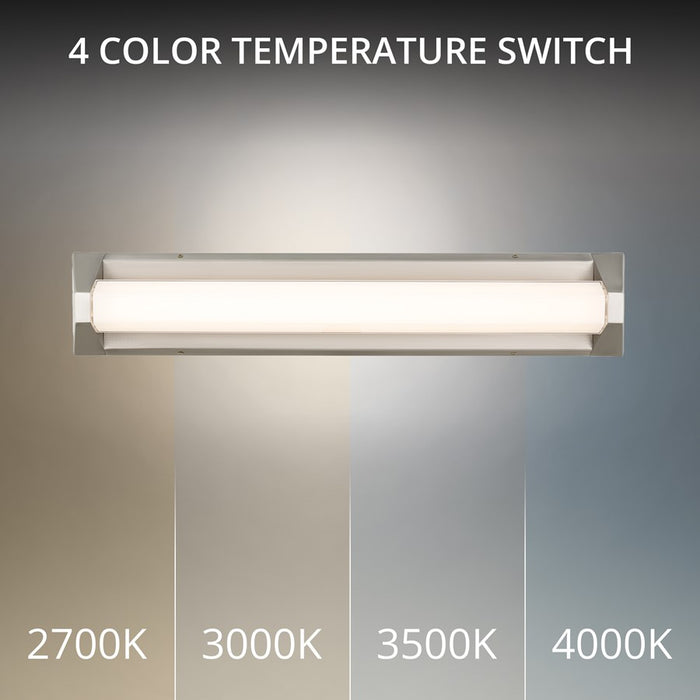 Modern Forms Swale 27" LED Bath/Wall Light, 3000K, Nickel/White