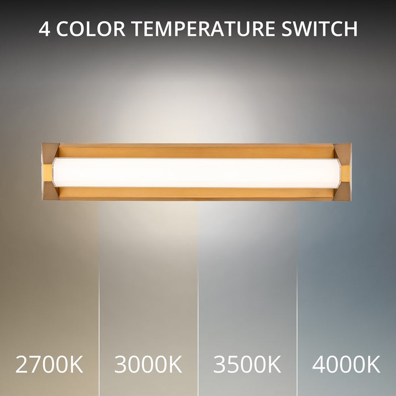 Modern Forms Swale 27" LED Bath/Wall Light, 4000K, Brass/White