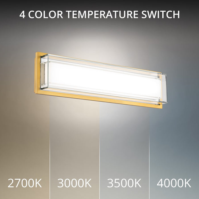 Modern Forms Ice Bar 20" LED Bath/Wall Light, 3000K, Brass/Clear