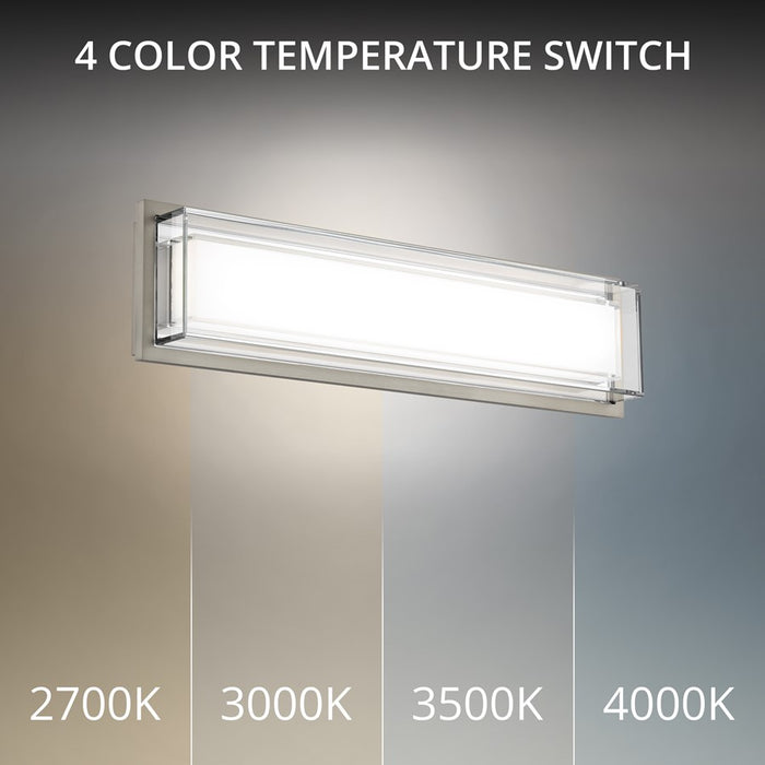 Modern Forms Ice Bar 20" LED Bath/Wall Light, 3500K, Nickel/Clear