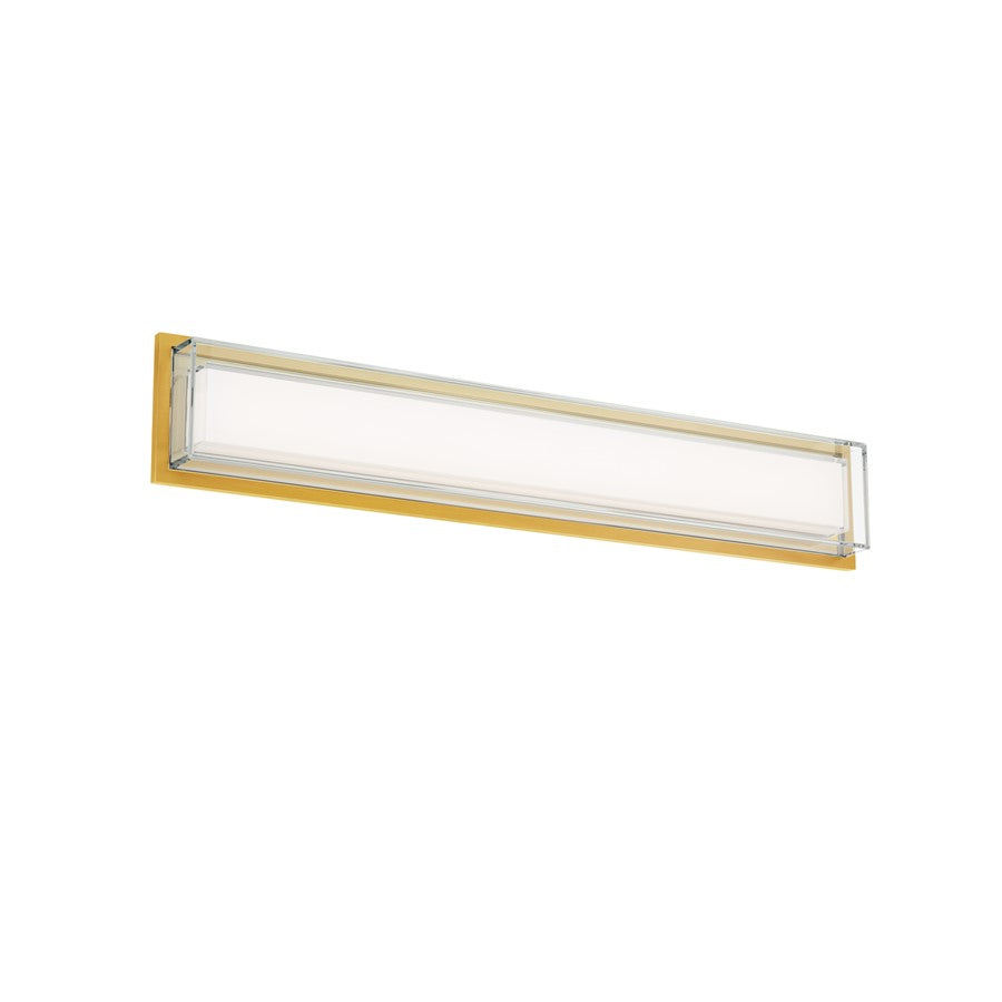 Modern Forms Ice Bar 28" LED Bath/Wall Light/3500K, Brass/Clear - WS-16528-35-AB