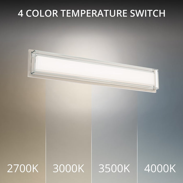 Modern Forms Ice Bar 28" LED Bath/Wall Light, 3500K, Nickel/Clear
