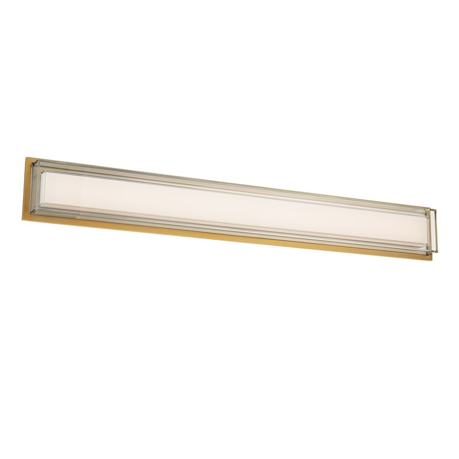Modern Forms Ice Bar 38" LED Bath/Wall Light/3500K, Brass/Clear - WS-16538-35-AB