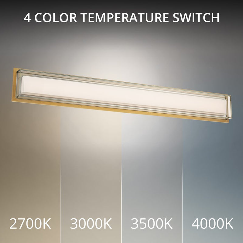 Modern Forms Ice Bar 38" LED Bath/Wall Light, 3500K, Brass/Clear