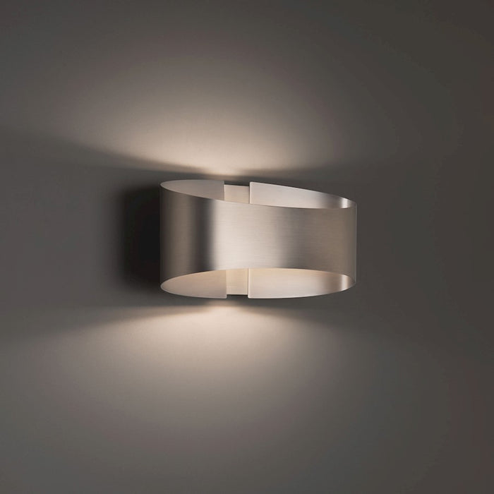 Modern Forms Swerve 1Lt 10" LED Wall Sconce/3000K, Nickel