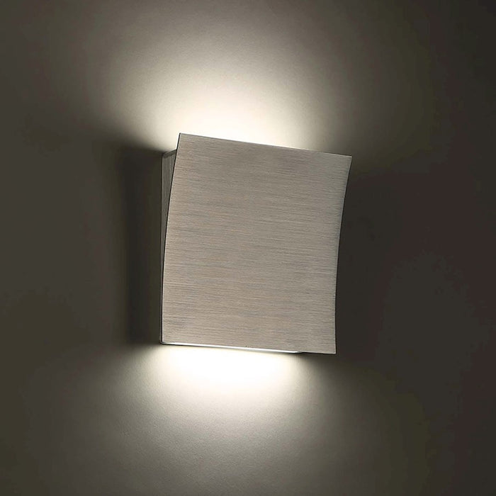 Modern Forms Slide 2 Light LED Wall Sconce/3000K, Brushed Aluminum