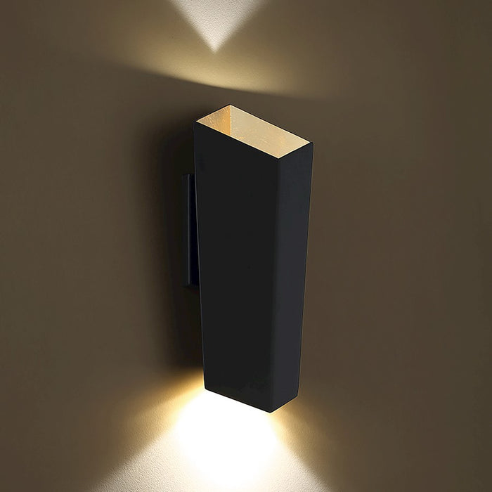 Modern Forms Dink 2Lt LED Wall Sconce/3000K, Black/Gold Leaf