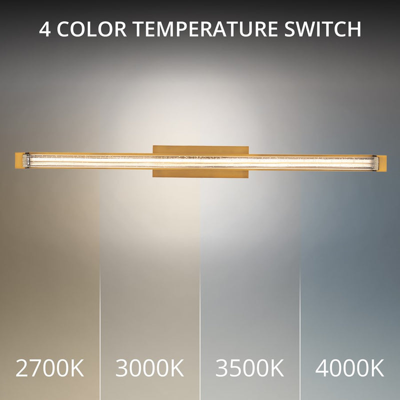 Modern Forms Skein 33" LED Bath/Wall Light, 3000K/3500K, Brass/Seedy