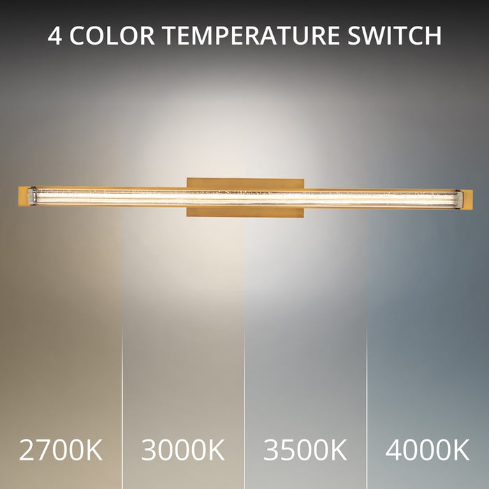 Modern Forms Skein 33" LED Bath/Wall Light, 3000K/3500K, Brass/Seedy