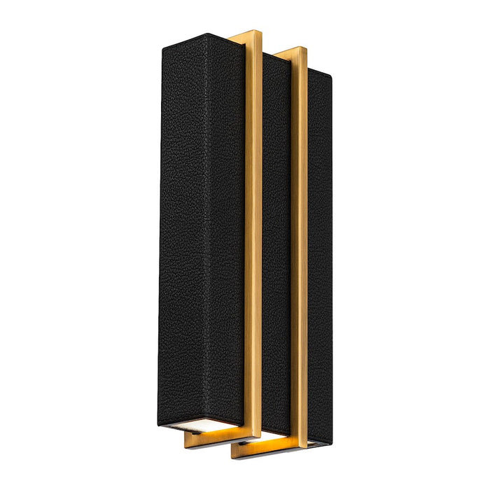 Modern Forms Poet 2Lt 12" LED Wall/3000K/Grain Black/Brass - WS-36112-BK-AB