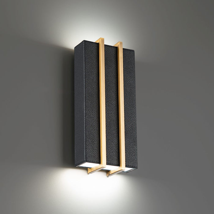 Modern Forms Poet 2Lt 12" LED Wall/3000K/Grain Black/Brass