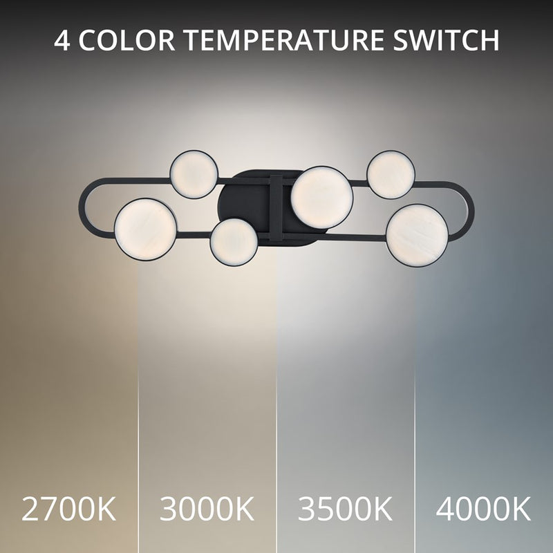 Modern Forms Tableau 6Lt 24" LED Bath/Wall Light, Black/White
