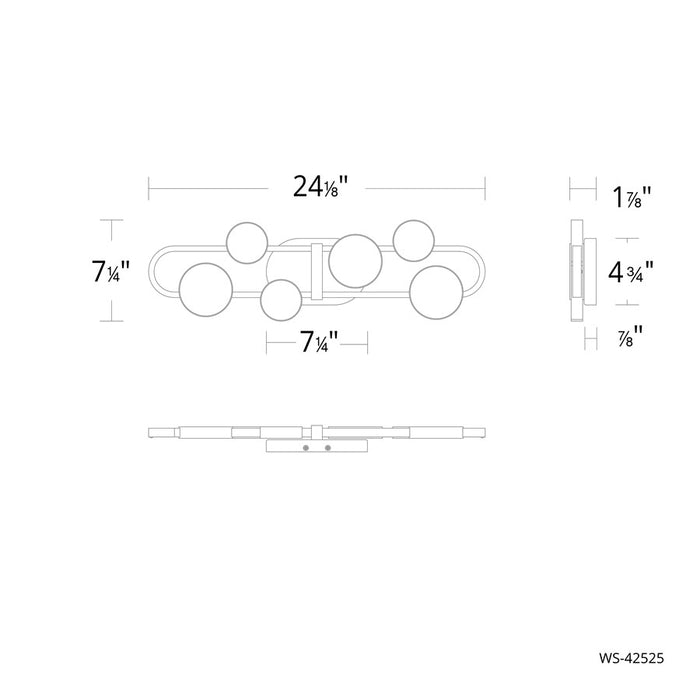 Modern Forms Tableau 6Lt 24" LED Bath/Wall Light, Black/White