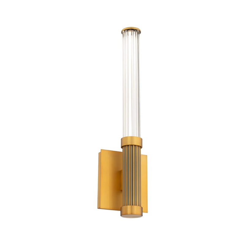 Modern Forms Ribeye 1Lt 19" LED Wall Sconce, Aged Brass/Clear - WS-50518-AB