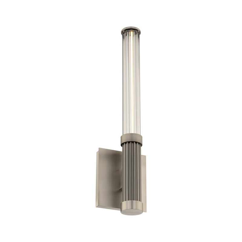 Modern Forms Ribeye 1Lt 19" LED Wall Sconce, Brushed Nickel/Clear - WS-50518-BN