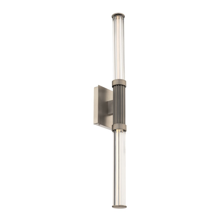 Modern Forms Ribeye 2Lt 28" LED Wall Sconce, Brushed Nickel/Clear - WS-50528-BN