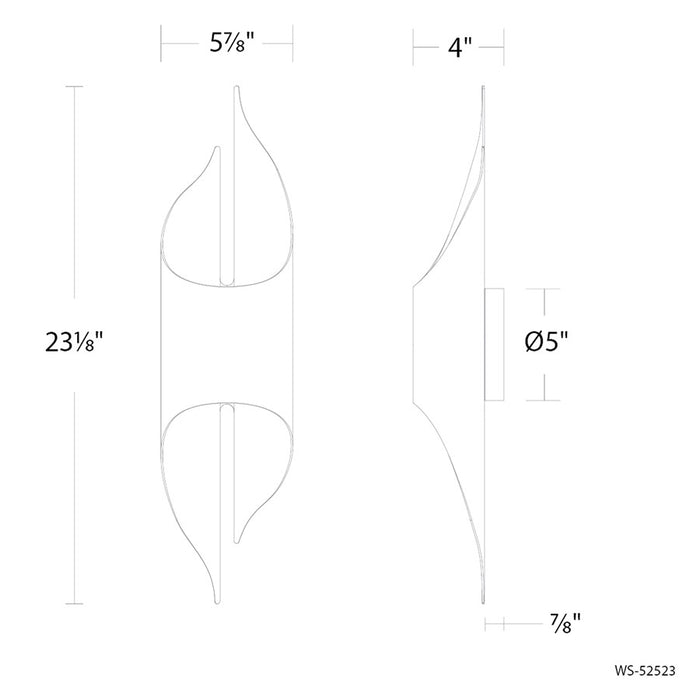 Modern Forms Clasp 1Lt 23" LED Wall Sconce, Bronze/Gold Leaf