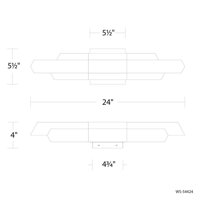 Modern Forms Montage 1Lt 24" LED Bath/Wall Light, Nickel/Clear