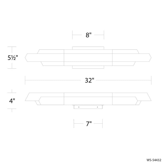 Modern Forms Montage 1Lt 32" LED Bath/Wall Light, Black/Clear