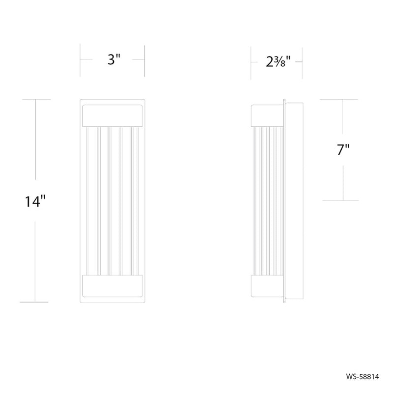 Modern Forms Tower 1Lt 14" LED Bath/Wall Light, Nickel/Clear